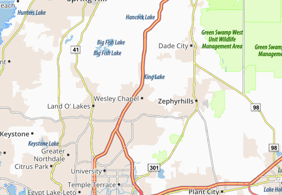 Karte Stadtplan Wesley Chapel South