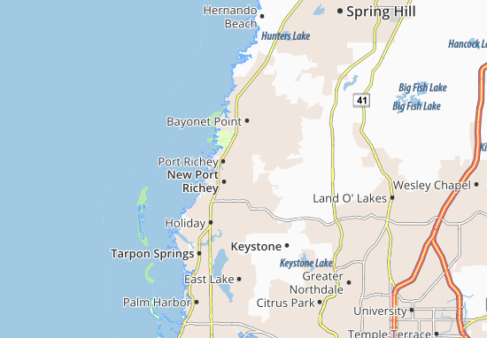 Karte Stadtplan New Port Richey East