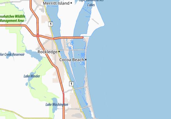 Kaart Plattegrond Cocoa Beach
