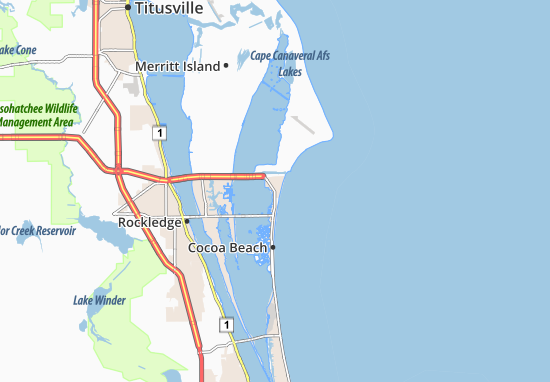 Karte Stadtplan Cape Canaveral
