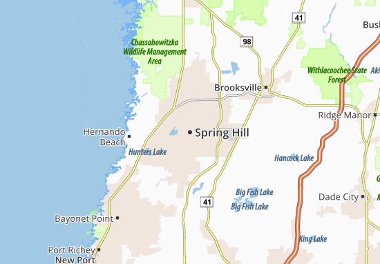 Kaart Plattegrond Spring Hill