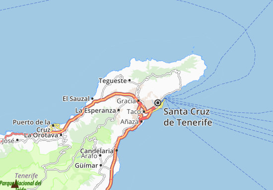 Kaart Plattegrond San Cristóbal de la Laguna