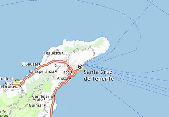 Karte Stadtplan Santa Cruz de Tenerife
