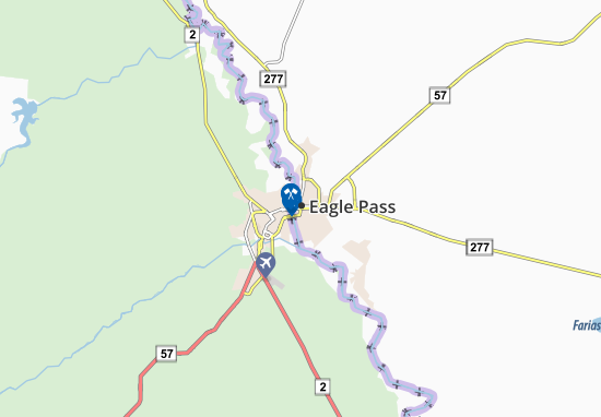 Kaart Plattegrond Eagle Pass