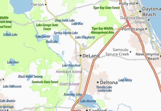 Karte Stadtplan DeLand