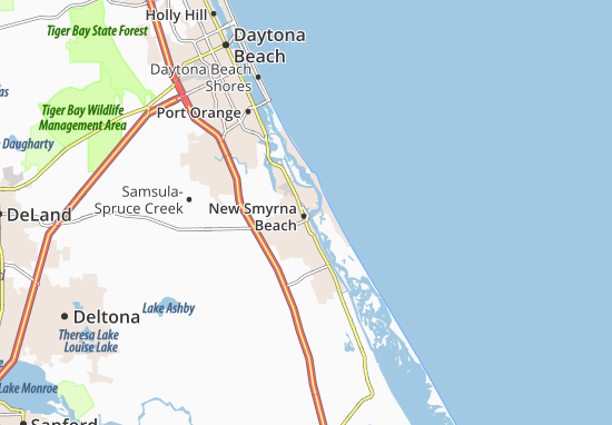 Karte Stadtplan New Smyrna Beach