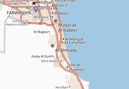Karte Stadtplan Al Fahaheel 13
