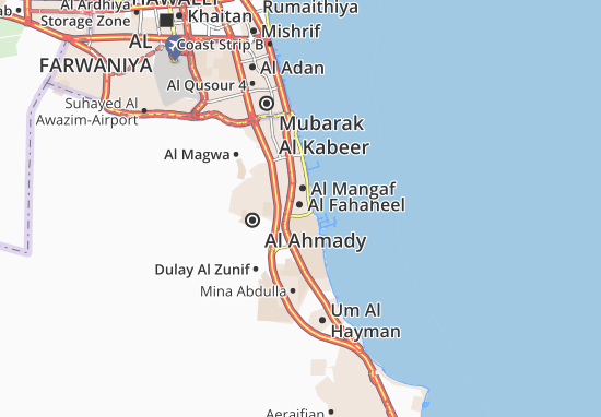 Karte Stadtplan Al Fahaheel 7