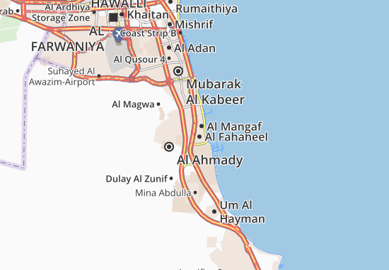 Karte Stadtplan Al Fahaheel 1