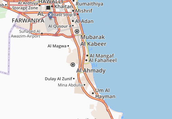Karte Stadtplan Al Fahaheel 9