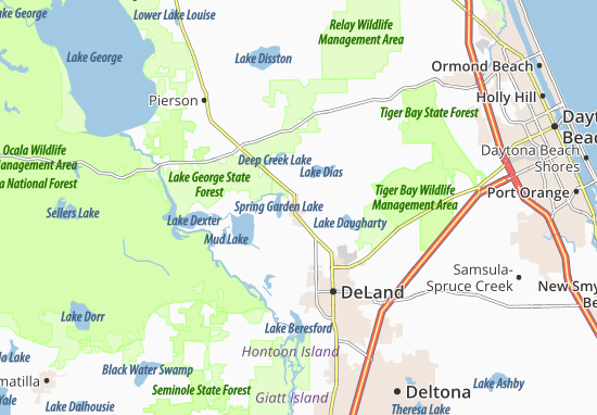 Karte Stadtplan DeLeon Springs