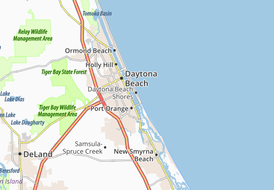 Karte Stadtplan Daytona Beach Shores