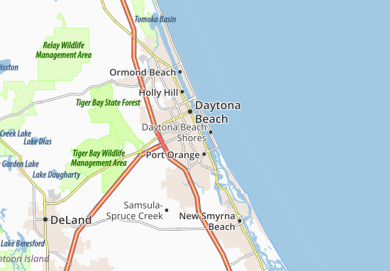 Kaart Plattegrond South Daytona