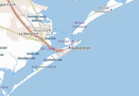 Kaart Plattegrond Galveston
