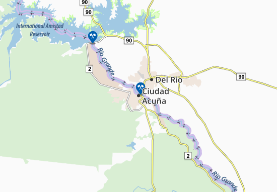 Kaart Plattegrond Ciudad Acuña