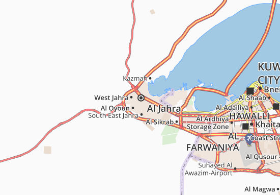 Karte Stadtplan Al Jahra 2