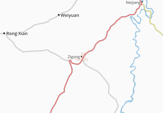 Mapa Zigong