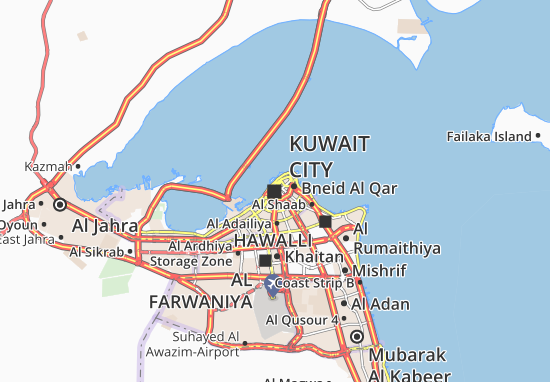 Kaart Plattegrond Kuwait City