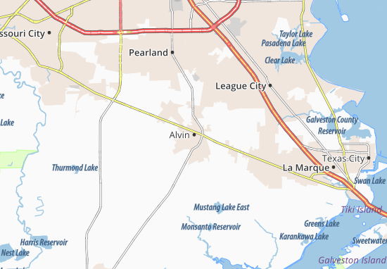 Karte Stadtplan Alvin