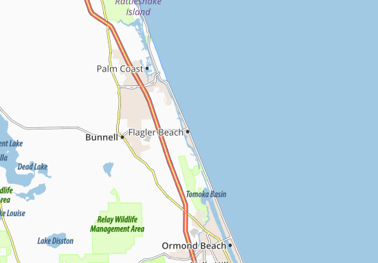 Karte Stadtplan Flagler Beach