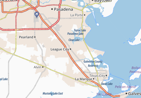 Karte Stadtplan League City