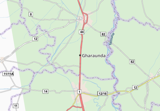Karte Stadtplan Gharaunda