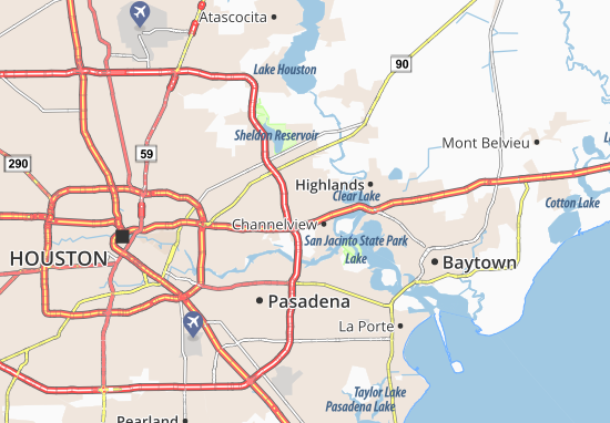 Karte Stadtplan Channelview