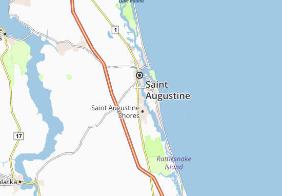 Kaart Plattegrond Saint Augustine South
