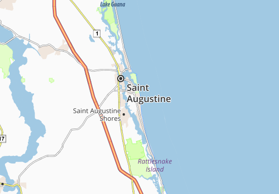 Karte Stadtplan Saint Augustine Beach