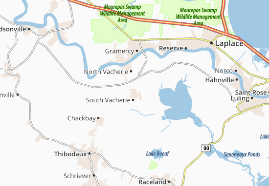 South Vacherie Map