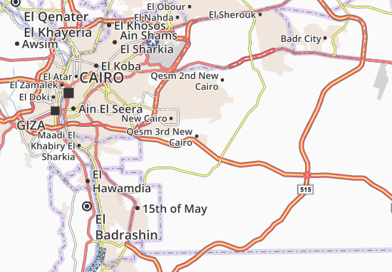 Karte Stadtplan Qesm 3rd New Cairo