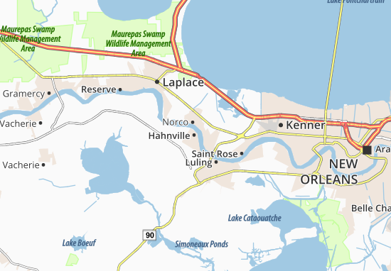 Mapa Hahnville