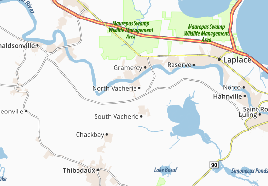 North Vacherie Map