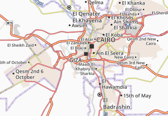 Kaart Plattegrond El Omrania El Gharbia