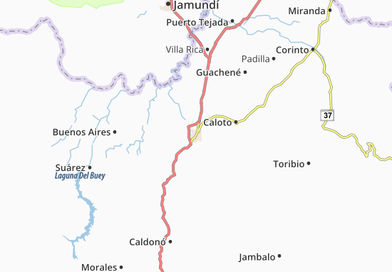 Kaart Plattegrond Santander de Quilichao