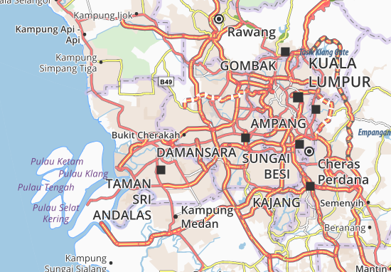 Karte Stadtplan Bandar Shah Alam