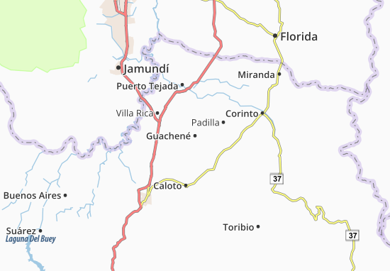 Mapa Guachené