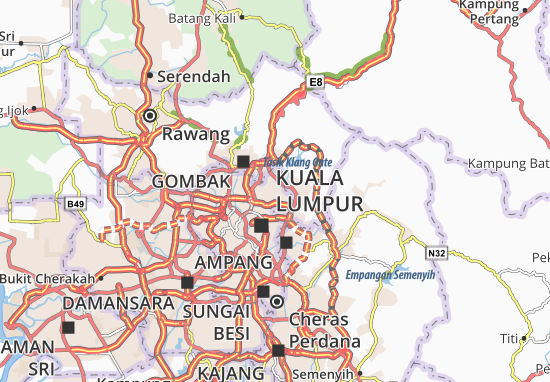Karte Stadtplan Wangsa Maju