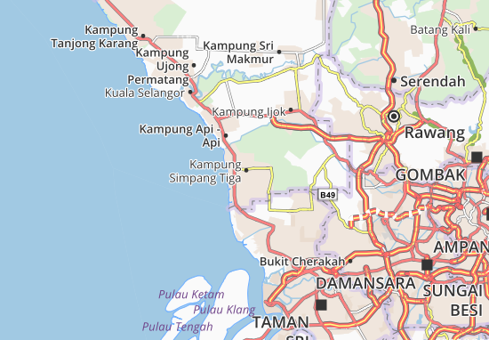 Karte Stadtplan Kampung Simpang Tiga