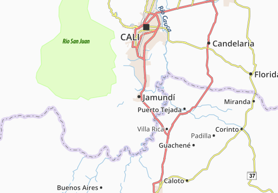 Kaart Plattegrond Jamundí