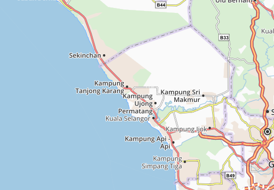Karte Stadtplan Kampung Ujong Permatang