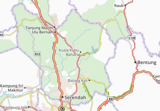Karte Stadtplan Kuala Kubu Baharu
