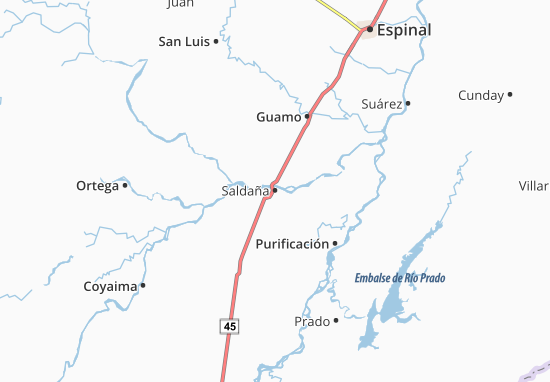 Kaart Plattegrond Saldaña