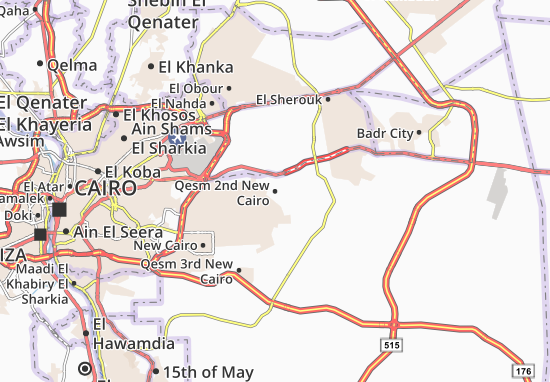 Karte Stadtplan Qesm 2nd New Cairo