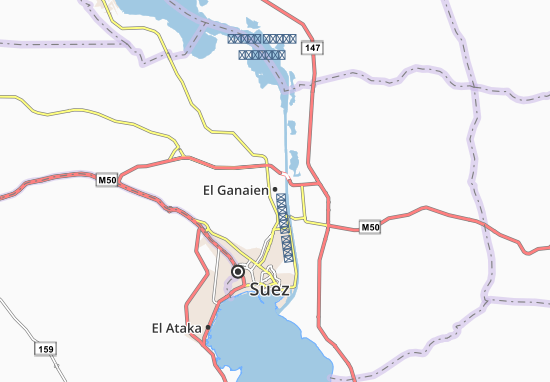 Karte Stadtplan El Ganaien