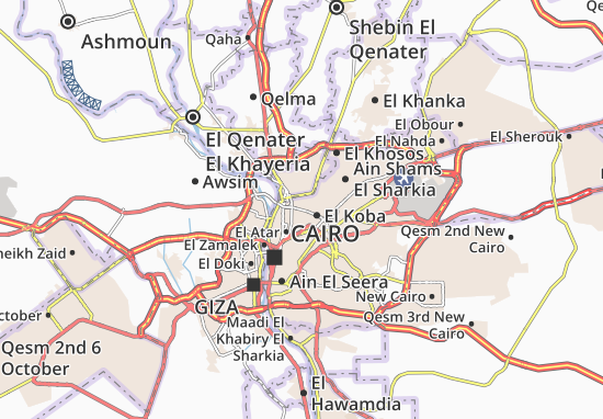 Karte Stadtplan El Zawya El Hamra Masaken