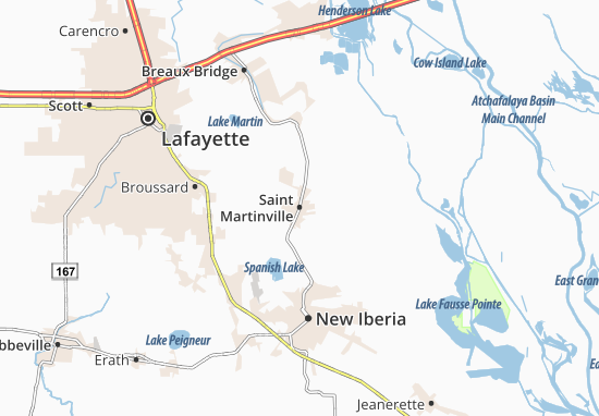 Kaart Plattegrond Saint Martinville
