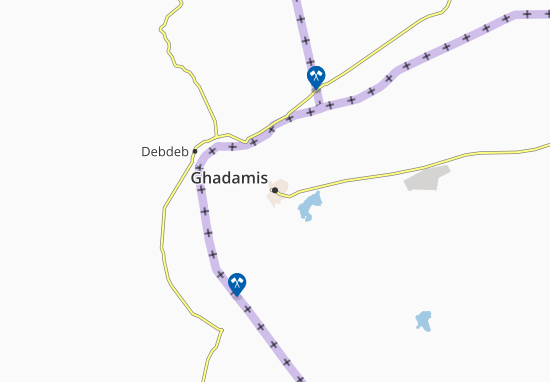 Kaart Plattegrond Ghadamis