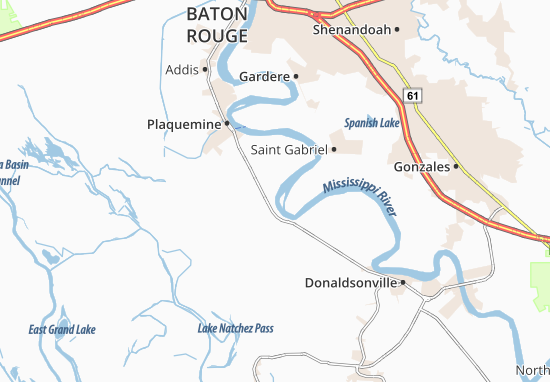 Kaart Plattegrond Bayou Goula