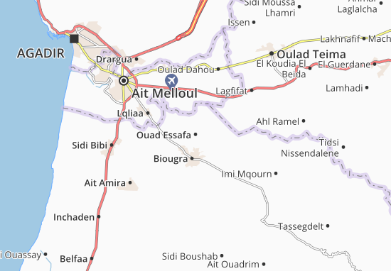 Karte Stadtplan Ouad Essafa